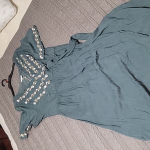 Boutique Green Dress with Embroidery